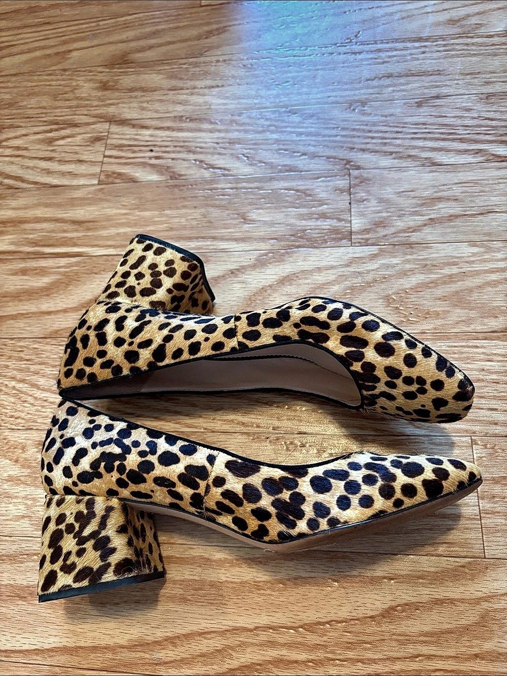 J.Crew “Celia” Collection Calf Hair Stack/Block Heel - Picture 2 of 6